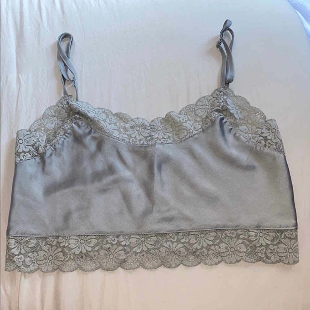 Brandy Melville satin/lace cropped top! One size